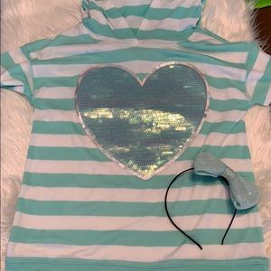 Justice Mint Green Hoodie top w/headband